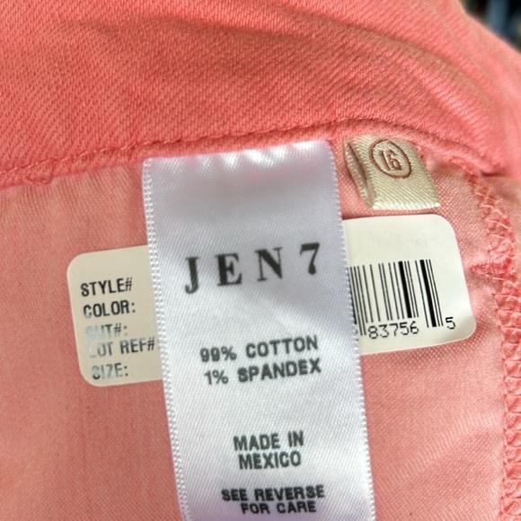JEN7 by 7 For All Mankind Pink Frayed Hem Denim Shorts - Picture 7 of 10